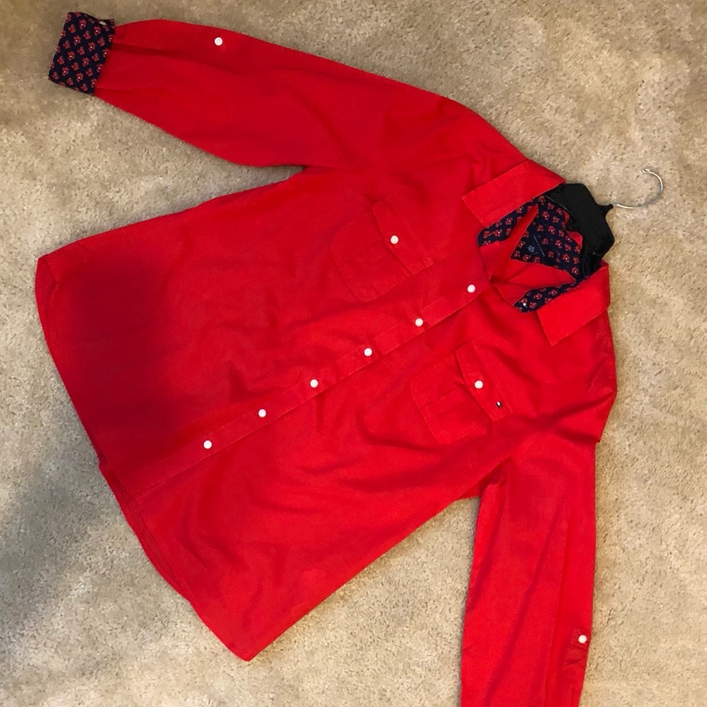 Long sleeved red Tommy Hilfiger blouse